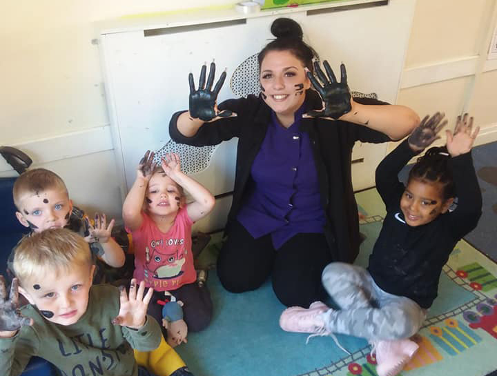 hand painting at our childrens day nursery in Denton